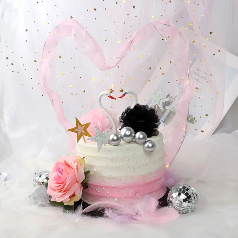 

2Pcs Swan Shaped Cake Ornaments Black White Elegant Decor for Cakes Home Restaurant Long Lasting Use Cake Ornaments