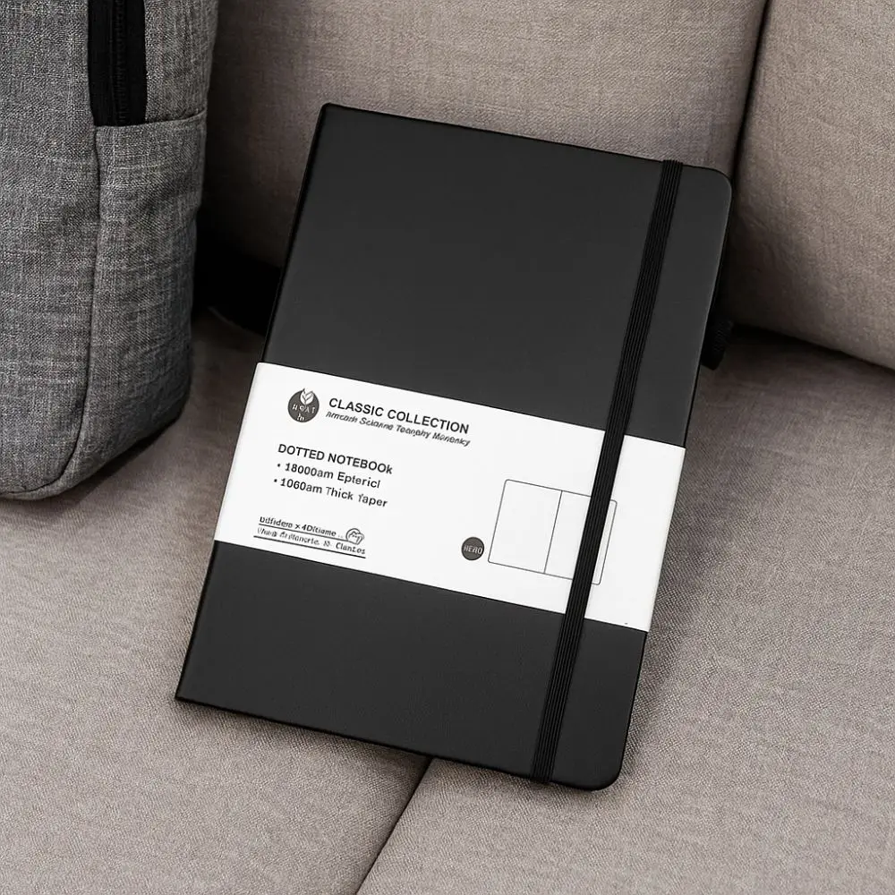 Agenda Premium A5 Notebook Bookmark Ribbon Back Pocket Pocket Notepad Tie-strap Diary Planner Notes School
