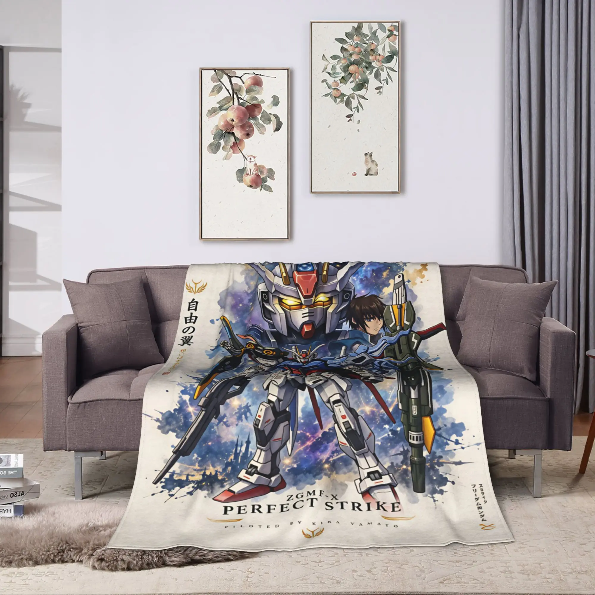 Super Soft Blanket Airplane Travel Mobile Suit Gundam Throw Blanket  Flannel Bedspread For Couch Chair Sofa Bed  Sofa Bed Cover
