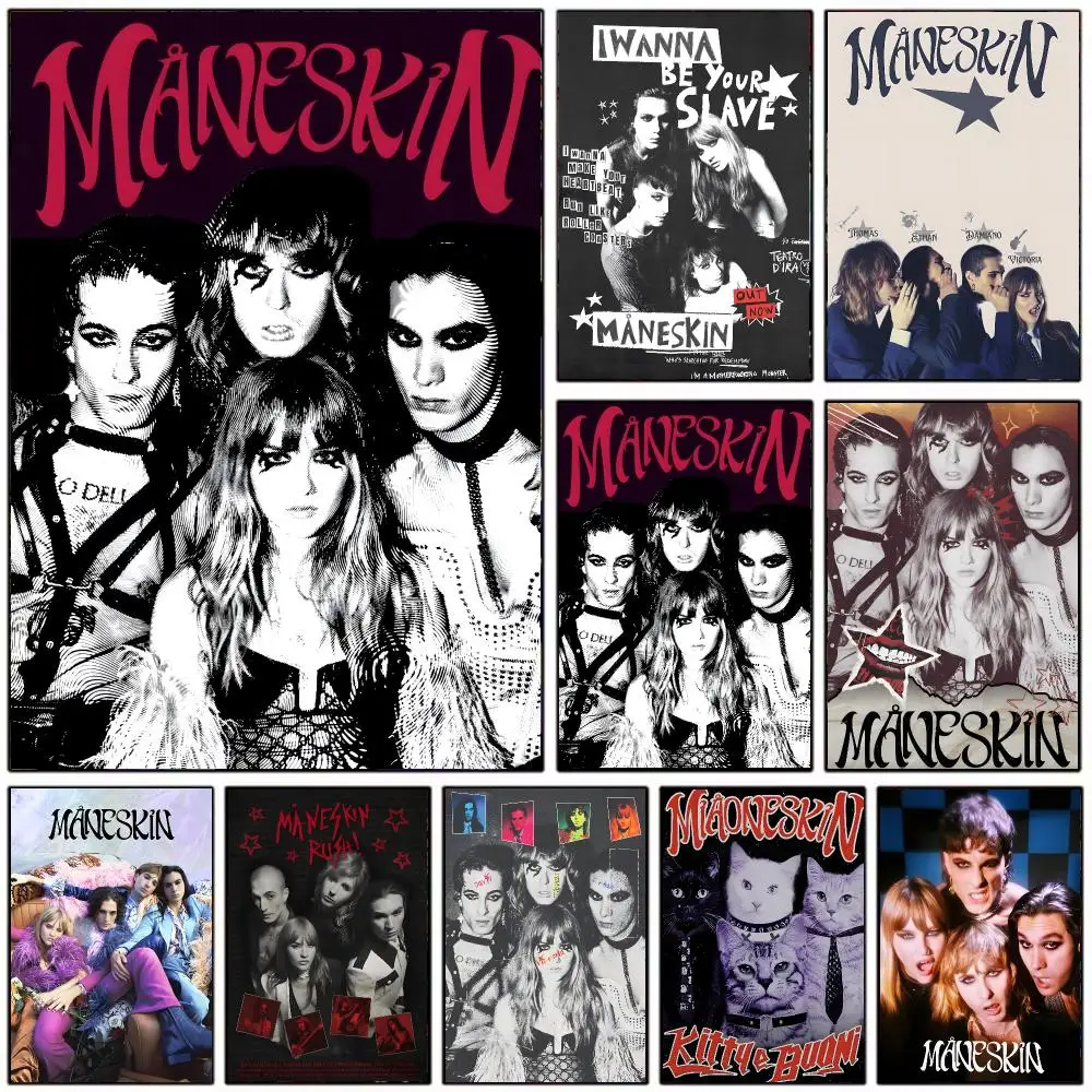 glamorous band M-Maneskin Poster Modern Home Decoration Interior Design & Contemporary Wall Art Collection