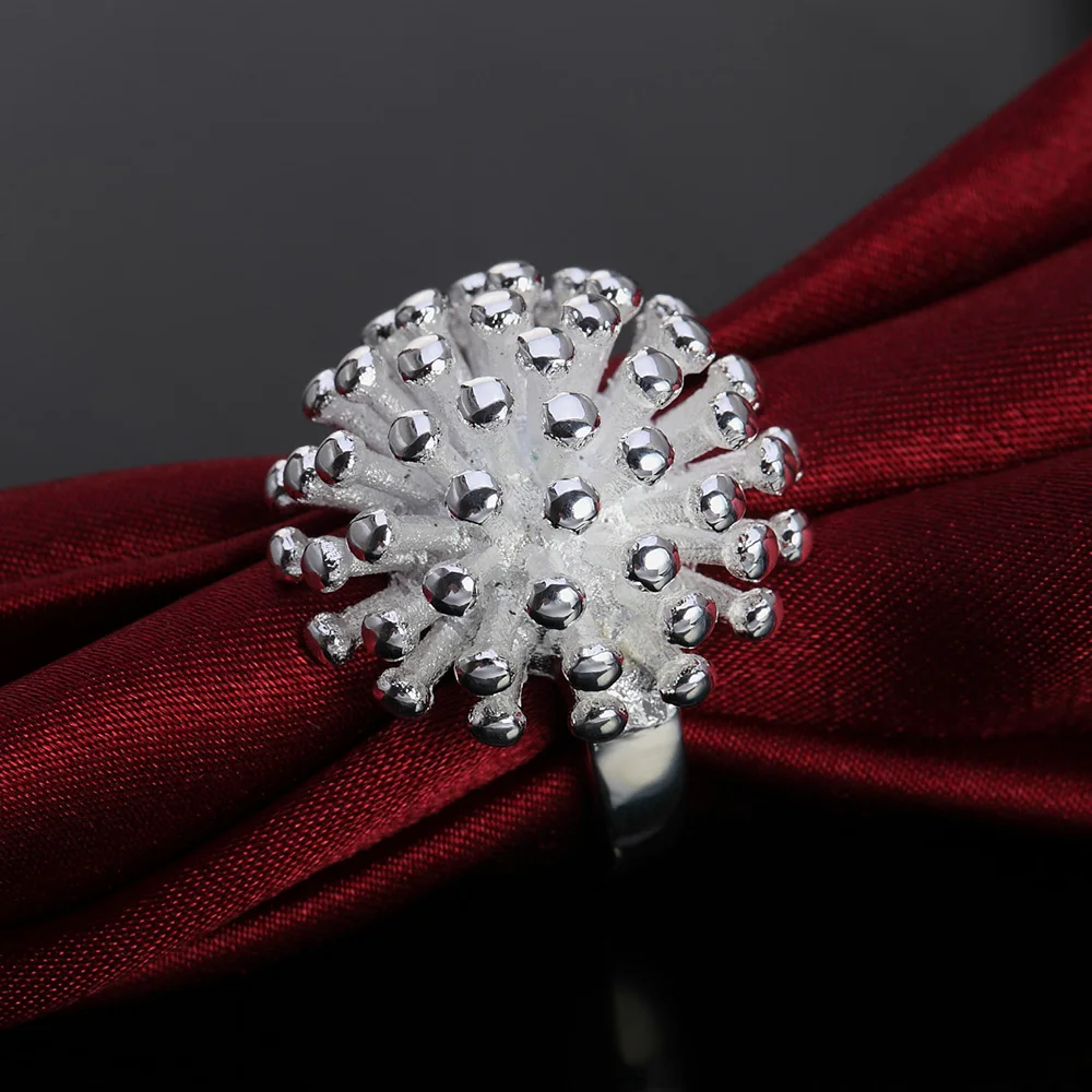 925 Silber Fischernetz Accessoires Mode europäischen und amerikanischen Schmuck Blume Ruili klassische Feuerwerk Herren-und Damen ringe