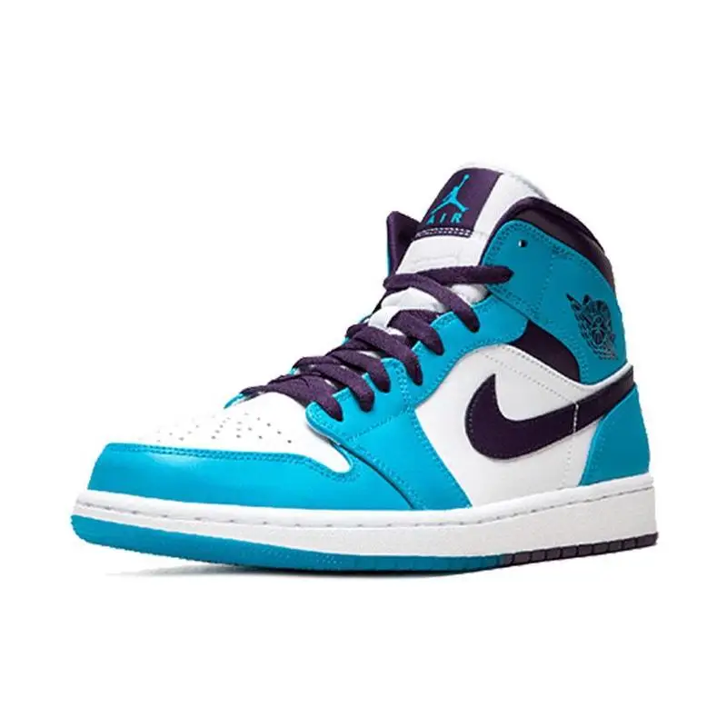 Nike Jordan 1 Mid Hornets Sneakers shoes 554724-415