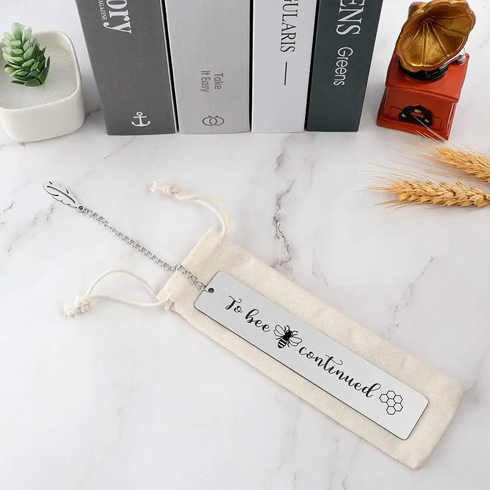 Creative Lettering Metal Bookmark With Leaf Pendant Page Gifts Reading Souvenir Book Stationery Student Teacher's Day Mark E1X9