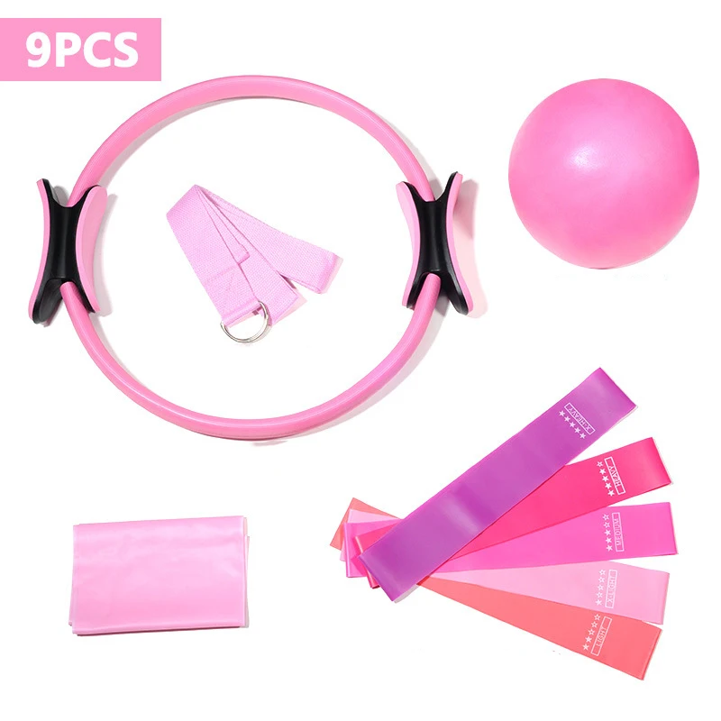 Pilates Snail Set Five-piece Set Yoga Ball Stretching Belt Tension Piece Elastic Belt Pilates Snails Snail Combination Set