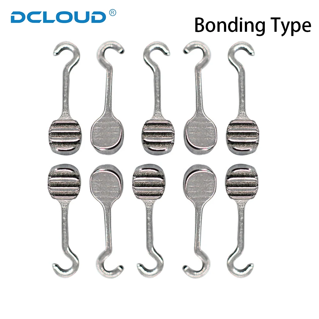 Dental Orthodontic Lingual Button Crimpable Hooks Metal Bondable Direct Eyelets Traction Hook Dentistry Accessories Materials