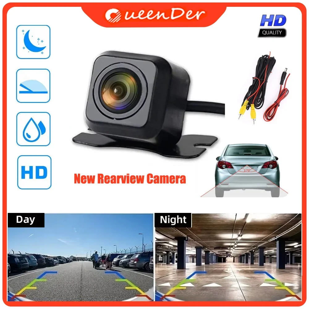 QueenDer Car Rear HD View Camera Universal HD Night Vision Backup Parking  IP68 170 Wide Angle Color Image