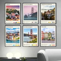 1PC Stockholm Romania Reykjavik Prague Serbia Travel Poster Home Living Room Bar Restaurant Art Decoration Painting