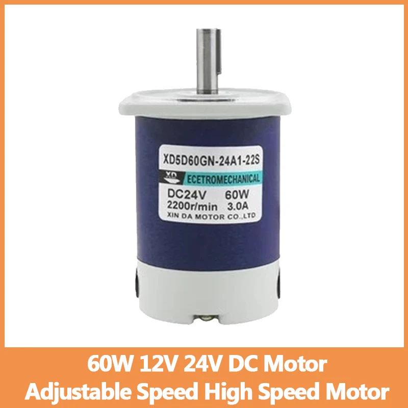 

60W 24V DC Permanent Magnet 1800/3000rpm High Speed Motor Adjustable CW CCW Micro Electric Motor