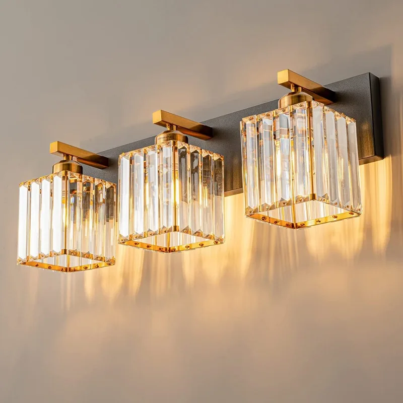 Bathroom Light Emitting Diode Mirror Light Bar Nordic 3 Head Wall Furniture Bathroom Crystal