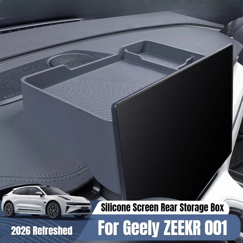 

Для Geely ZEEKR 001 2026: Обновленный силиконовый органайзер-лоток для заднего отсека/приборной панели с держателем для салфеток и аксессуарами