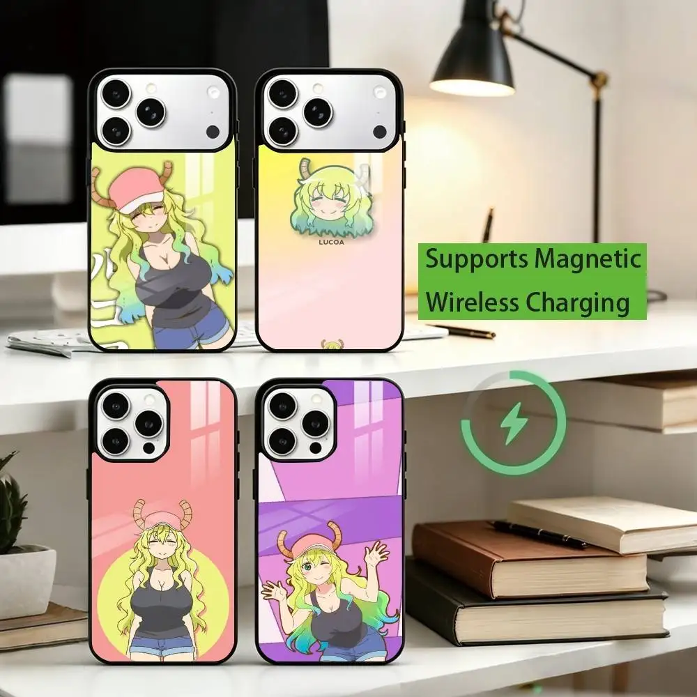 Kobayashi-san Chi Lucoa Phone Case For iPhone17,16,15,14,13,12,11 Plus,Pro Supports Magnetic Wireless Charging