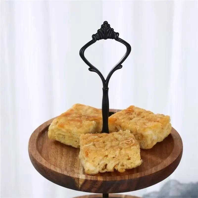 VEHO-Wooden Cake Stand Tablewaret Dried Fruit Tray Dessert Stand 3-Layer