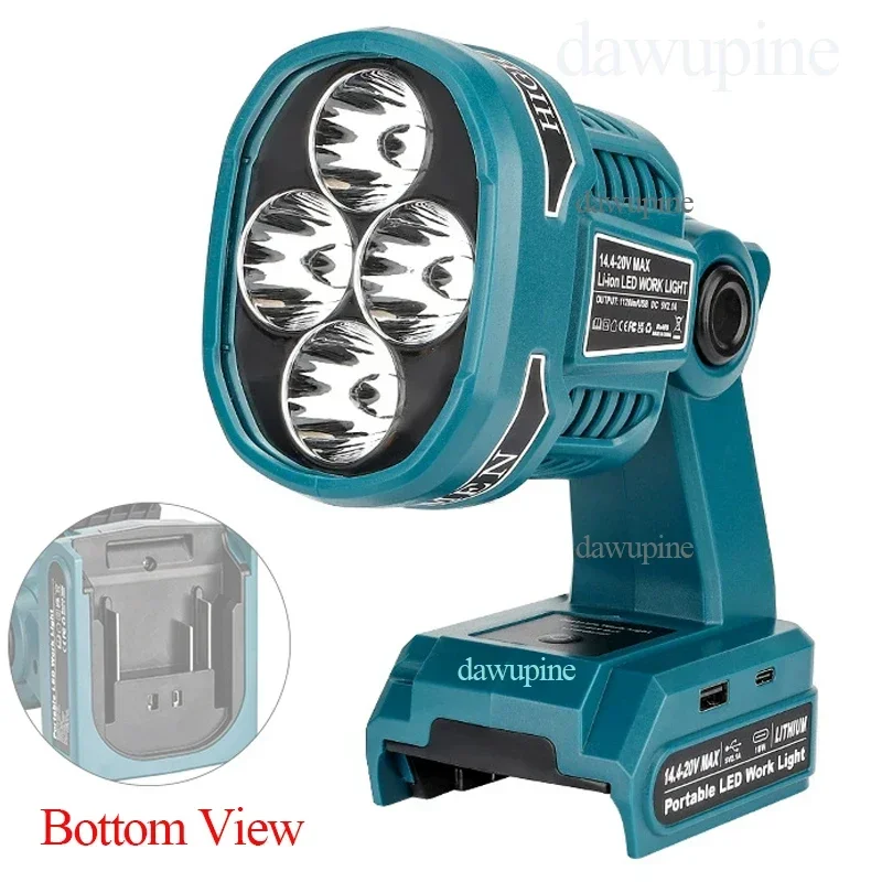 

Portable Foldable LED Emergency Lamp Flashlight Torch for Makita 18V BL1830 Battery - Camping Work Spotlight