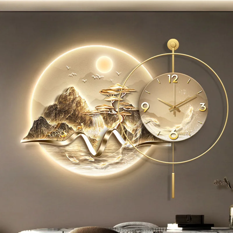 ^Luxury Living Room Wall Clocks Led Aesthetic Xenomorph Design Clock Wall Minimalist Simple Orologio Da Parete Home Decoration