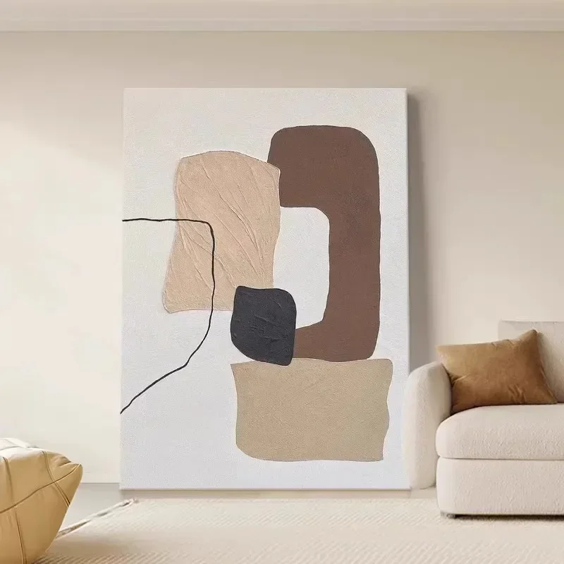 اليدوية كبيرة محكم النفط اللوحة الحديثة مجردة الهندسة رسمت باليد جدار صورة فنية لغرفة المعيشة الشرفة مدخل ديكور