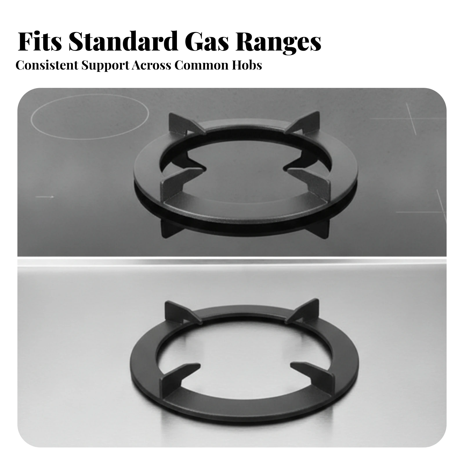 Gas Range Rack Anti-Sliding Universal Gas Collar Reducer Wok Support Collar Heavy Duty Burner Grate Stable for Home Cooks