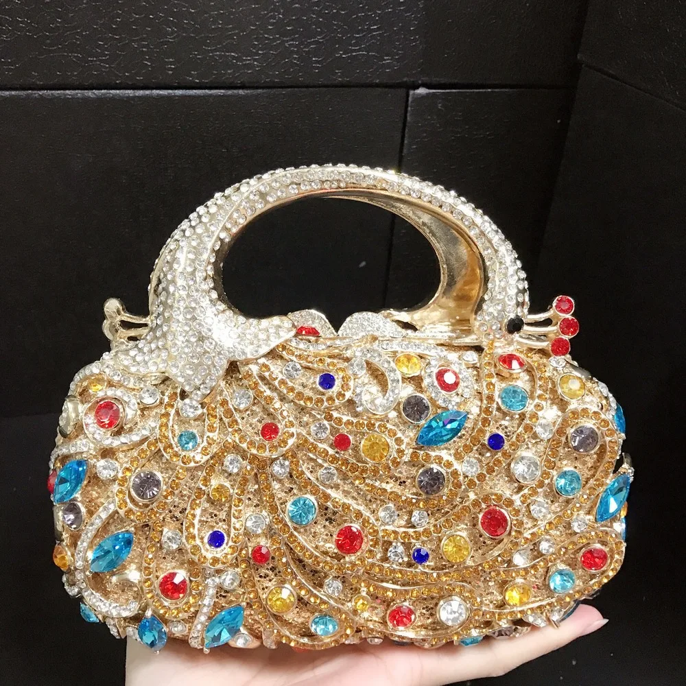 The Latest Phoenix Style Luxury Diamond Embedding Dinner Bag Wedding Party Diamond Bag Luxury Handbag Evening Diamond