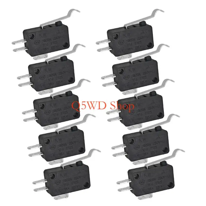 Q5WD 10Pcs SPDT V7-7H15D8-263-1 Micros Switcher Steel Roller Lever Action Switcher Dustproof Water Resistant Design Long Last