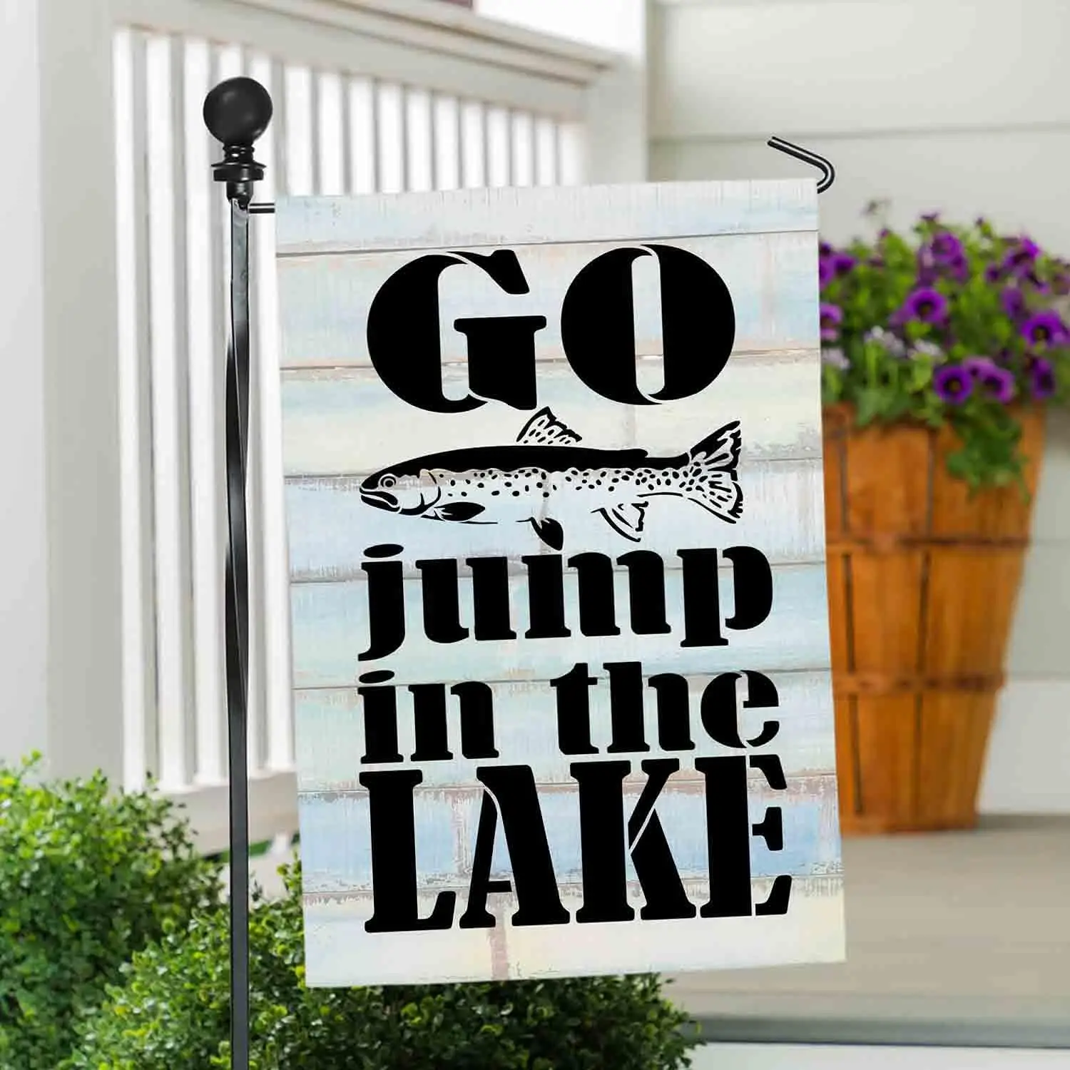 Home Decoration Outdoor Garden Yard Flags Sign Polyester Flag Double Sided 12 x 18 Inch (Go Jump in the Lake) llp