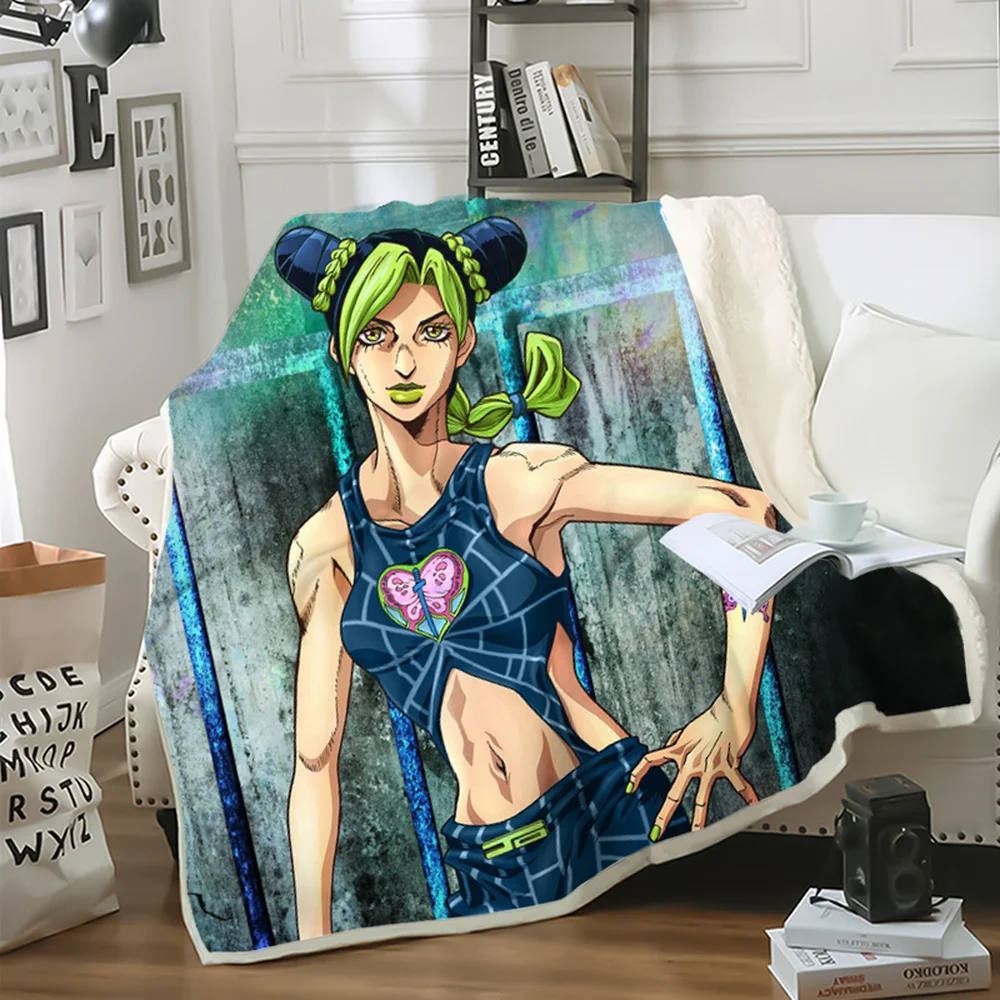 

CLOOCL Japanese Anime JoJo's Bizarre Adventure Stone Ocean Blanket 3D Print Sofa Travel Teens Student Blanket Drop Shipping