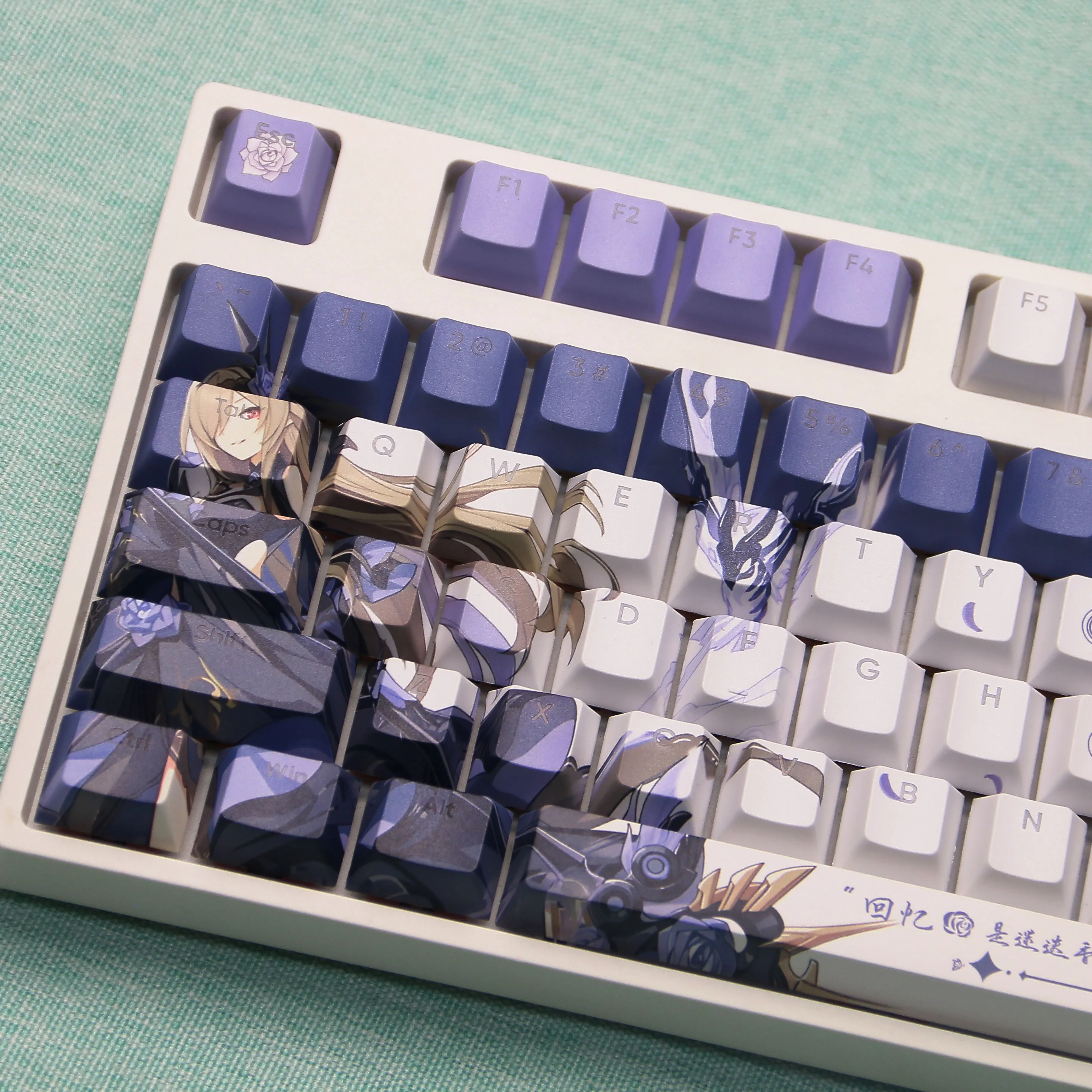 Rita Rossweisse Keycaps Transmisja światła RGB Termosublimacja PBT anime