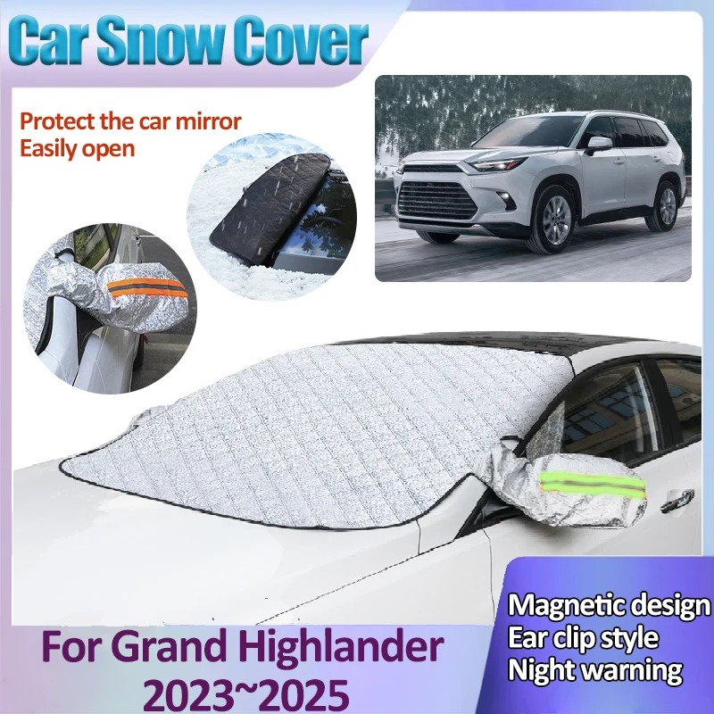 

For Toyota Grand Highlander AS10 2023 2024 2025 Car Snow Shield Covers Magnetic Cover Front Sunshades Windshield Car Accessories