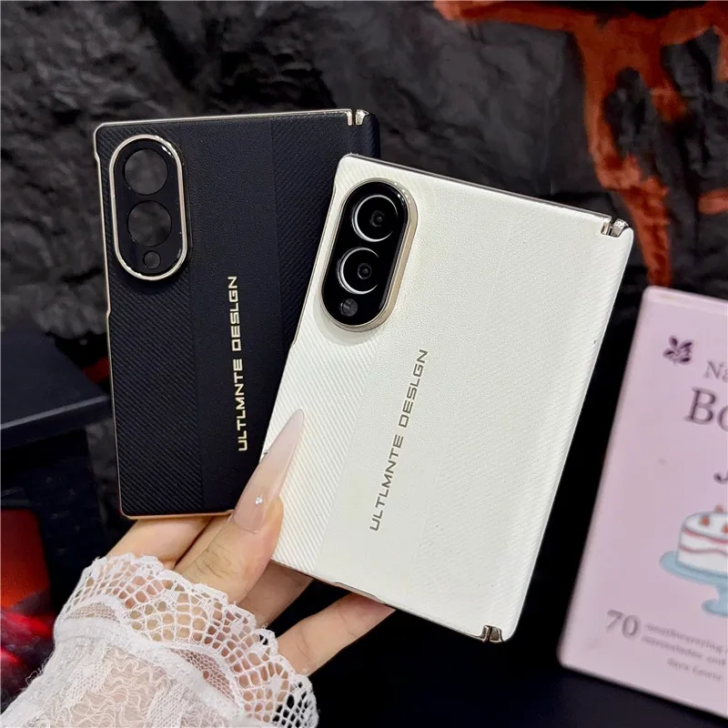 For Samsung Galaxy Z Fold 8 Case Fashionable Letters Extraordinary Center Axis Leather Skin-Friendly Anti-Drop Cover For Z Fold8