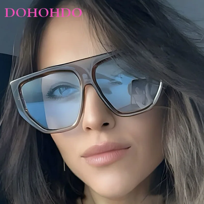 

Square Sunglasses Men Women Retro Brand Designer Punk Clear Lens Eyewear Men Shades UV400 Luxury Brand Sun Glasses Oculus Очки