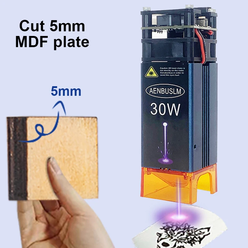 AENBUSLM 450nm 30W Laser Module 12V Fixed Focal Length Laser Engraving Head Laser Engraver Laser Cutting 3D Printer CNC Route