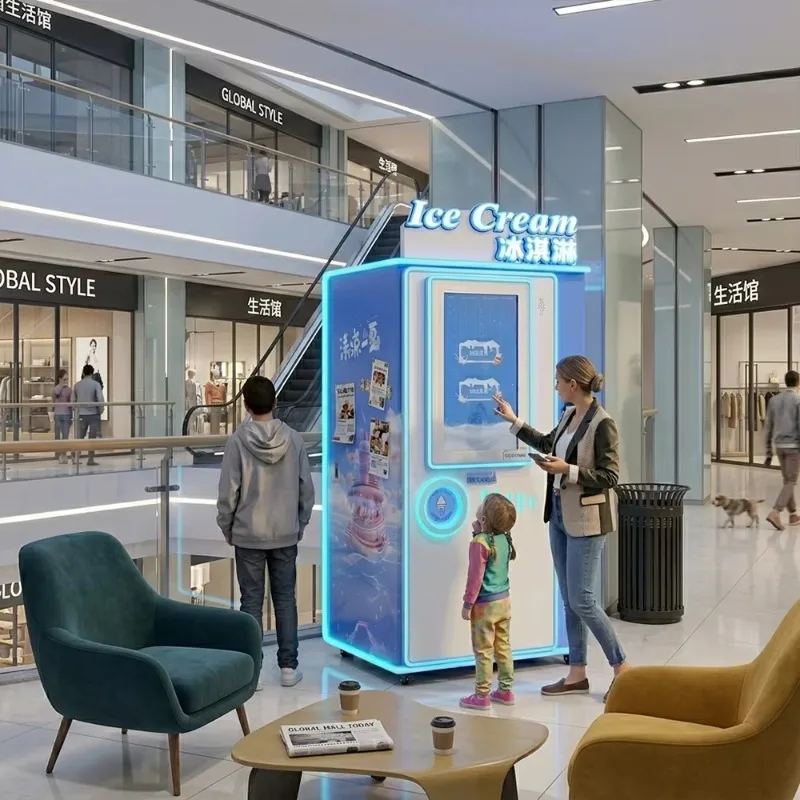 Commercial Ice Cream Vending Machine for Gym Mall and School Automatic Soft Serve Ice Cream Business