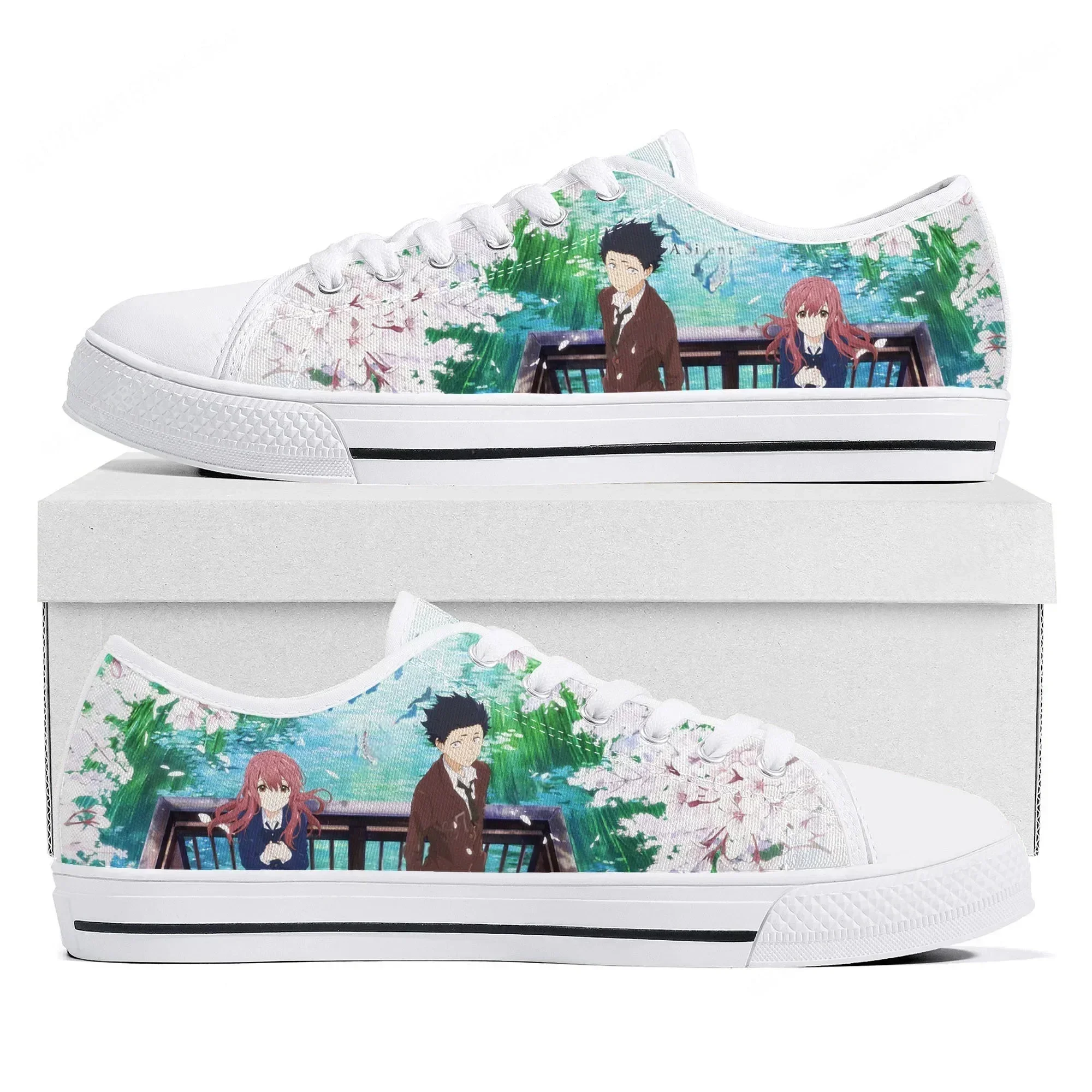 A Silent Voice Low Top Sneakers Womens Mens Teenager High Quality Canvas Sneaker Couple Japanese Comics Manga Custom Made Shoes