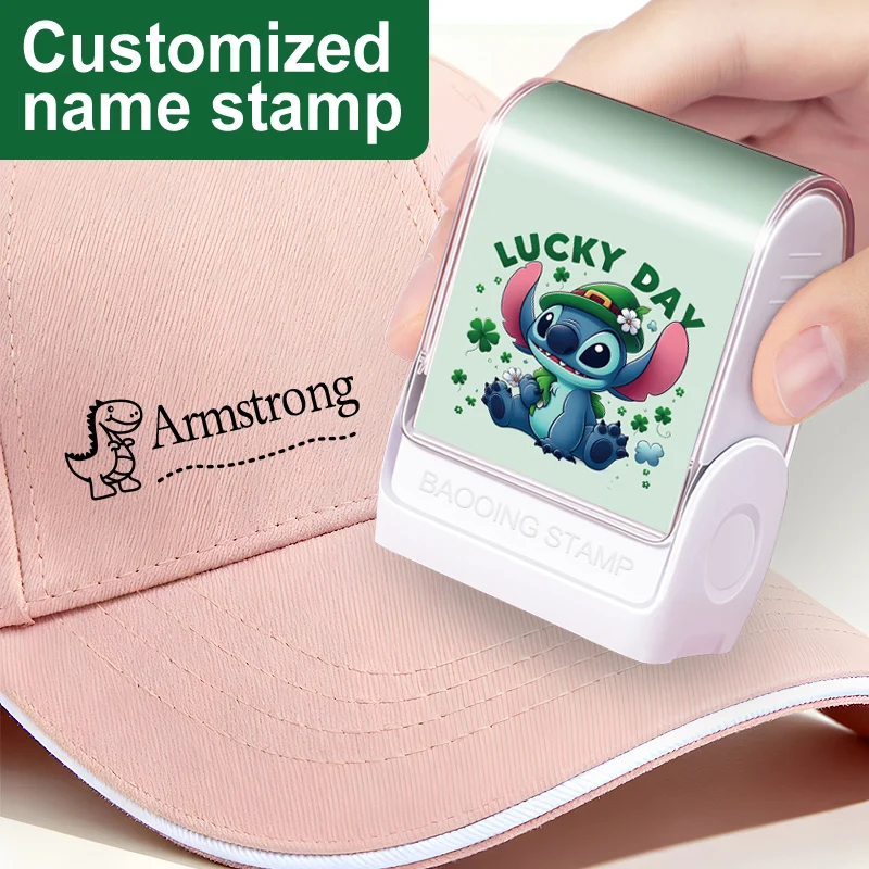 

Персонализированный именной штамп Disney Stitch с моющимися чернилами — для маркировки одежды, школьных принадлежностей, веселый обратно в школу, рождественский подарок
