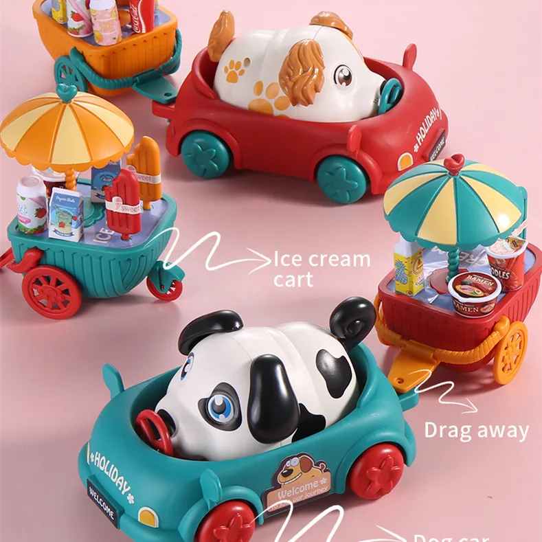 New Voice-activated Induction Pet Dog Toys Creative Cute Electric Pet Dog Dessert Car Children's Interactive Toys Birthday Gifts