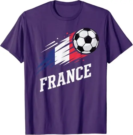 Frankreich Fußball Französisches Fußball-T-Shirt aus Weicher Baumwolle Y2k Fußball-Spieltag Grafik-Bekleidung Frankreich-Team Fans Personalisiertes Trikot-Shirt – Detail 14