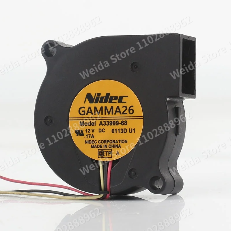 DC 12V 0.17A 5015 New original Nidec 50X50X15MM Turbine Centrifugal Blower 5CM Three-wire A33999-68 Cooling fan