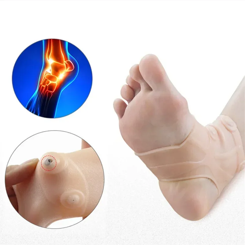 1PC Magnetic Ankle Brace Support Compression Sock For Sprain Tendonitis Heel Silicone Foot Sleeve Ankle Protector