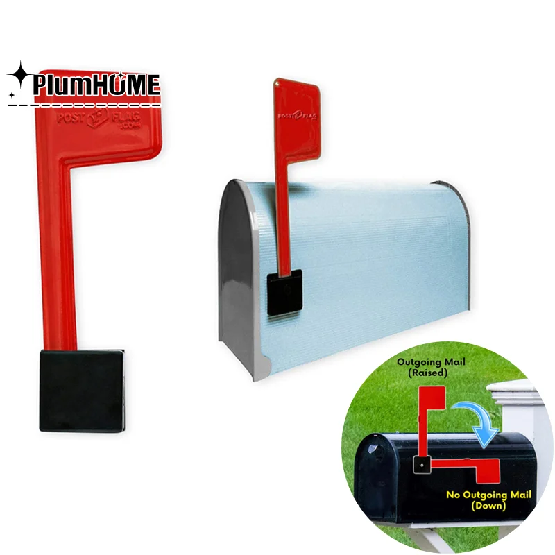 Professional Mailbox Flag, Galvanized Steel Mailbox Replacement Flag Kit, Upgrade Sinking-Fixed Design And Multiple Installation