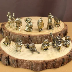 Brass 12 zodiac ornaments full set of pure copper zodiac rat ox tiger rabbit dragon snake horse monkey rooster dog pig crafts