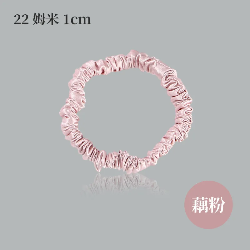 Birdtree, 1cm 22MM 100%Real Silk, French Style Hair Band, Handmade Hair Ring Ropes, Hair Rope Tie Hair Rubber String A47035QC