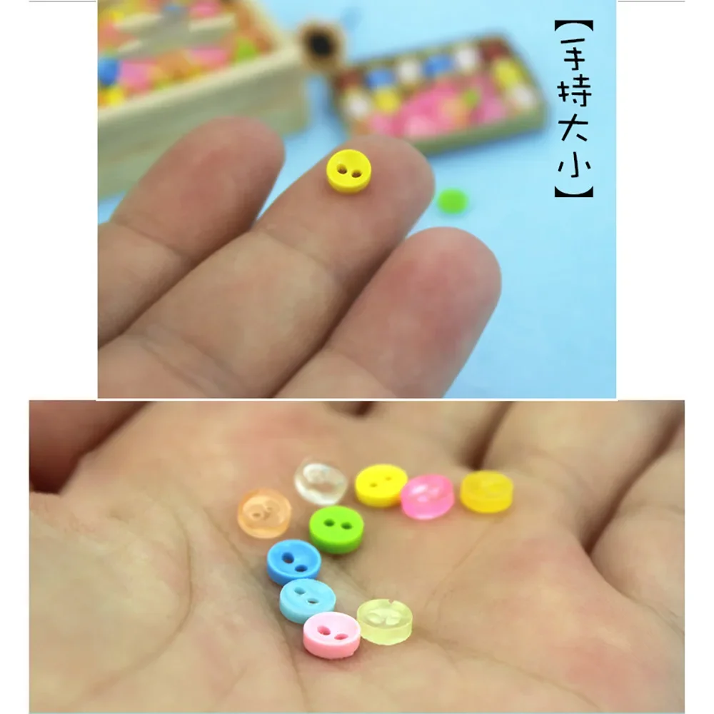 10Pcs 1/12 Poppenhuis Miniatuur Resin Kleur Knop Simulatie Tailor Model Speelgoed Mini Decoratie Poppenhuis Accessoires