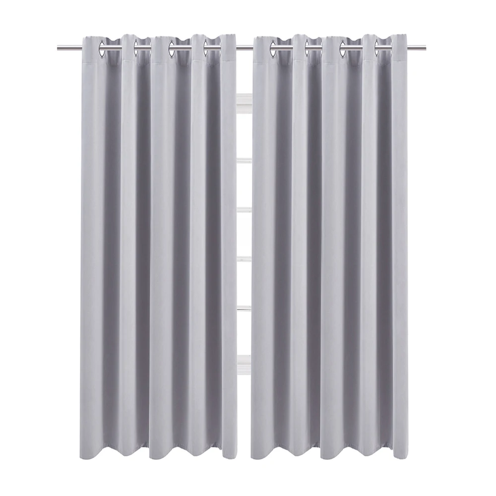 【Lifeideas】Solid Colour Grommet Top Polyester 100% Blackout Curtains Pair Home Decoration Windows Doors