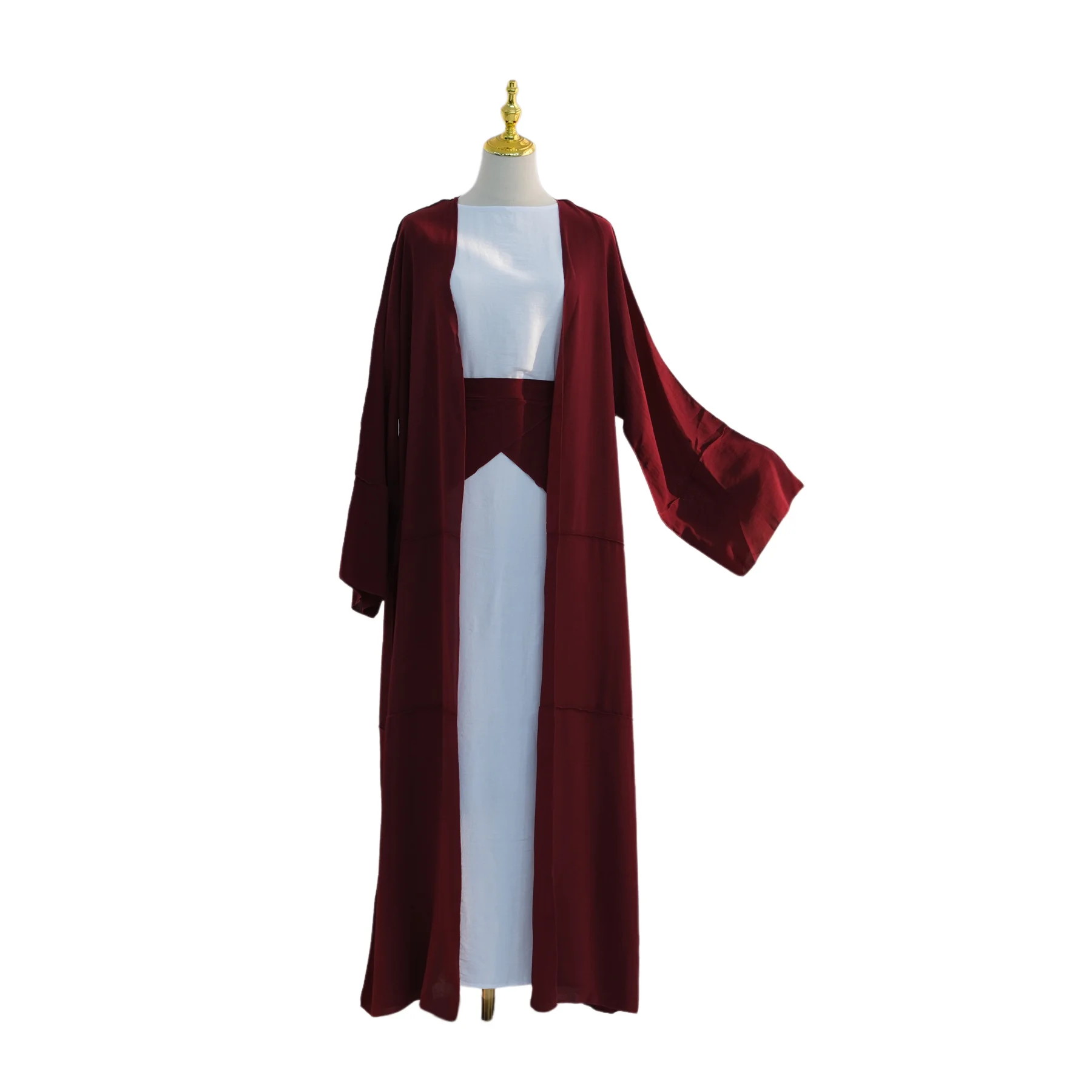 

Женская абайя 2026: длинное платье-кардиган с открытыми рукавами, мусульманское праздничное платье-джалабия, абайи для Рамадана, марокканский кафтан, арабский длинный халат