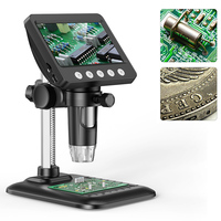 4.3'' Digital Microscope 1600X USB Microscope 2MP Video Microscope for Adult Soldering With 8 LEDs Compatible with Windows, Mac