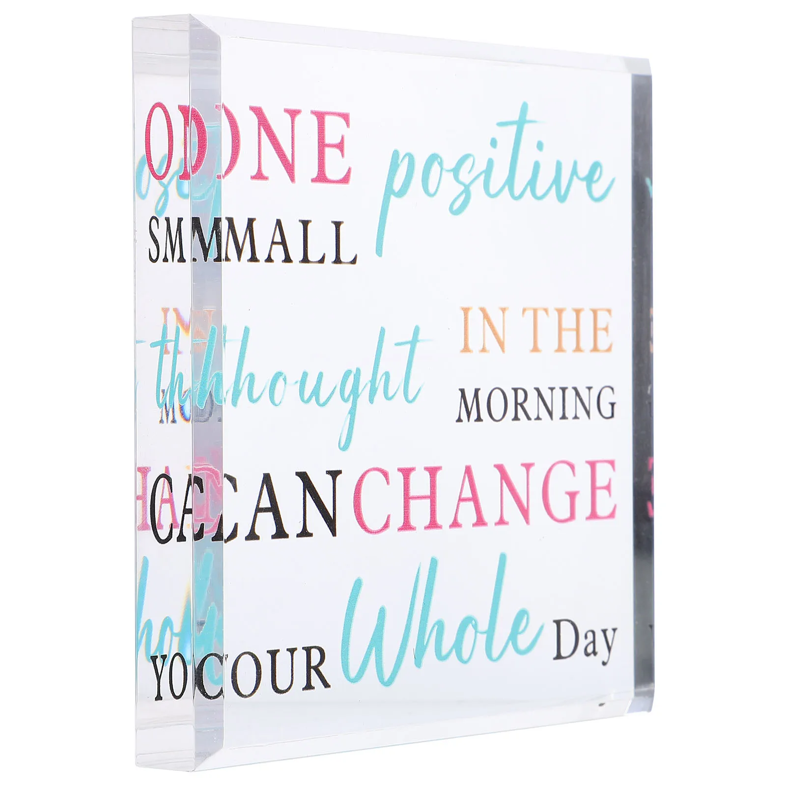 

Motivational Acrylic Sign 10x10x1 4cm Desk Accessories Positive Quote Inspirational Wall Plaque Office Home Decor Desktop Gift