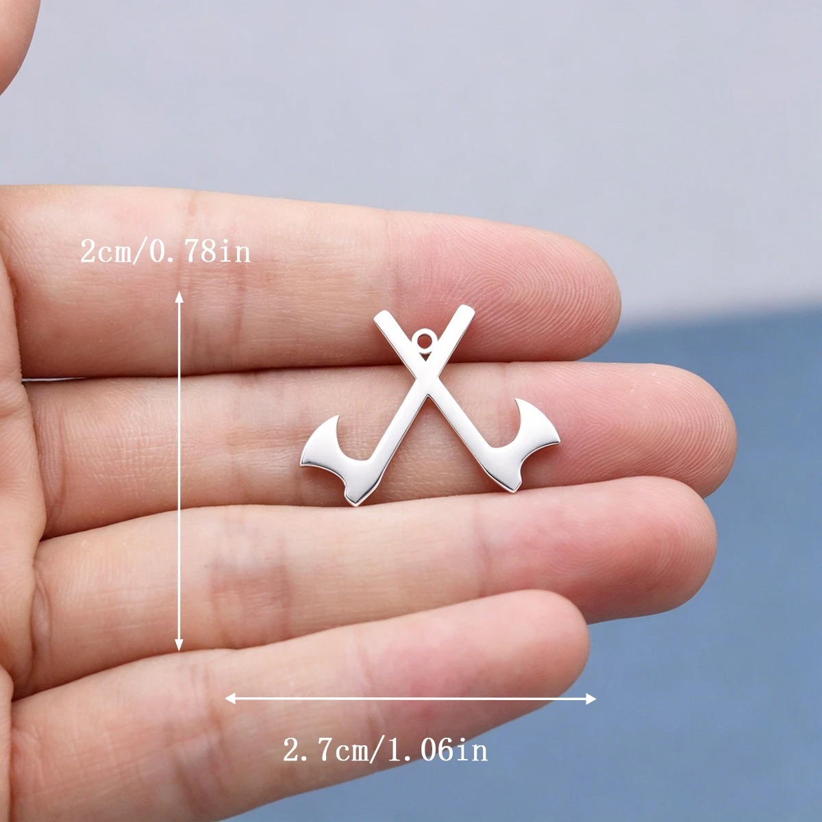 3pcs Viking Crossed Axes Charm Pendant Fit Necklaces DIY Handmade Jewelry Finding Supplies Stainless Steel Accessory