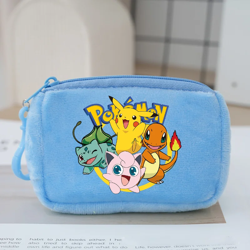 

Pokemons Kawaii Coin Purse Pikachus Cartoon Print Wallet ID Card Bags Keychain Men Women Coins Bag Zipper Storage Pocket Gifts