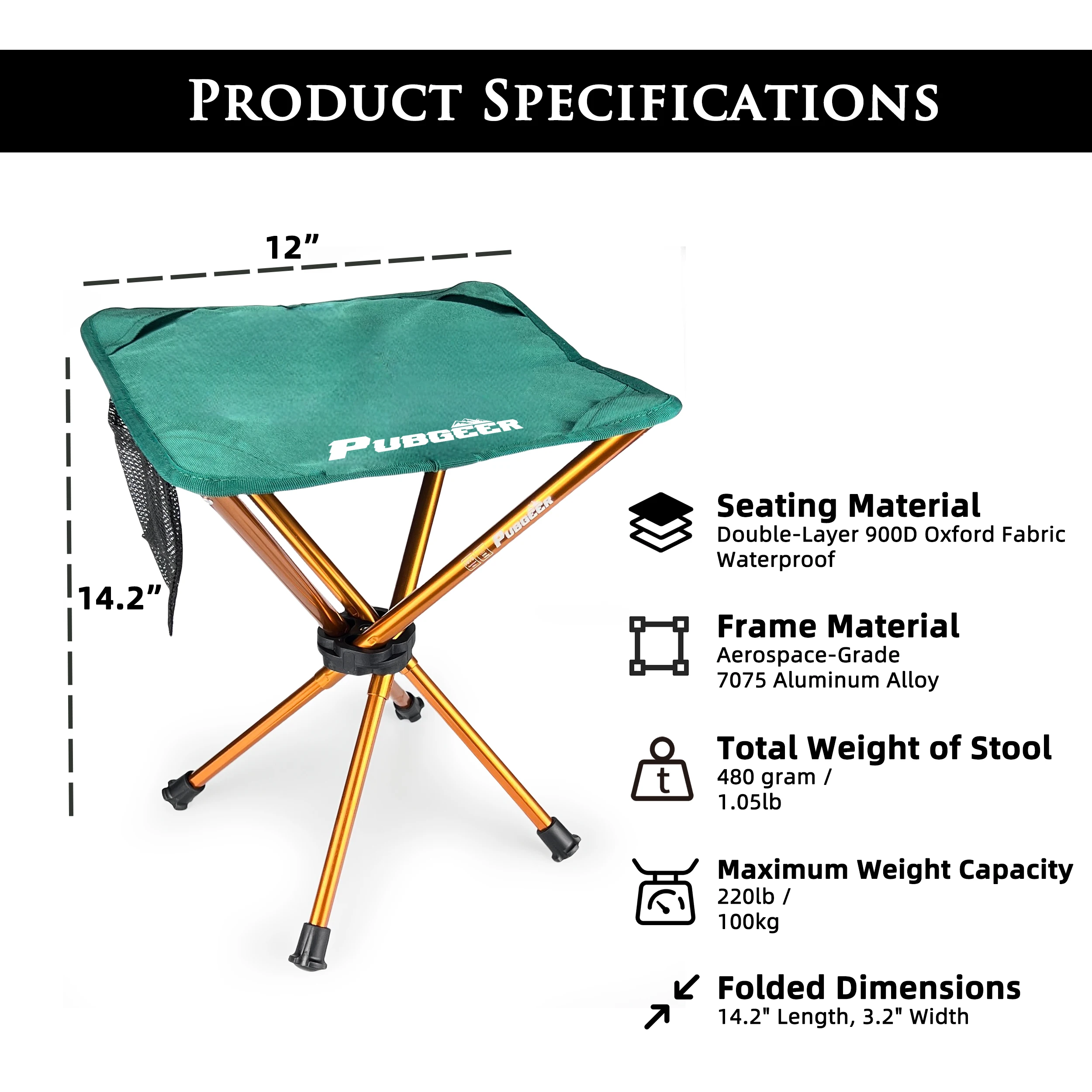 Folding Stool Foldable Chair Outdoor Hiking Camping Fishing Picnic Portable Stable Light Lightweight Camping Chair Stretchable