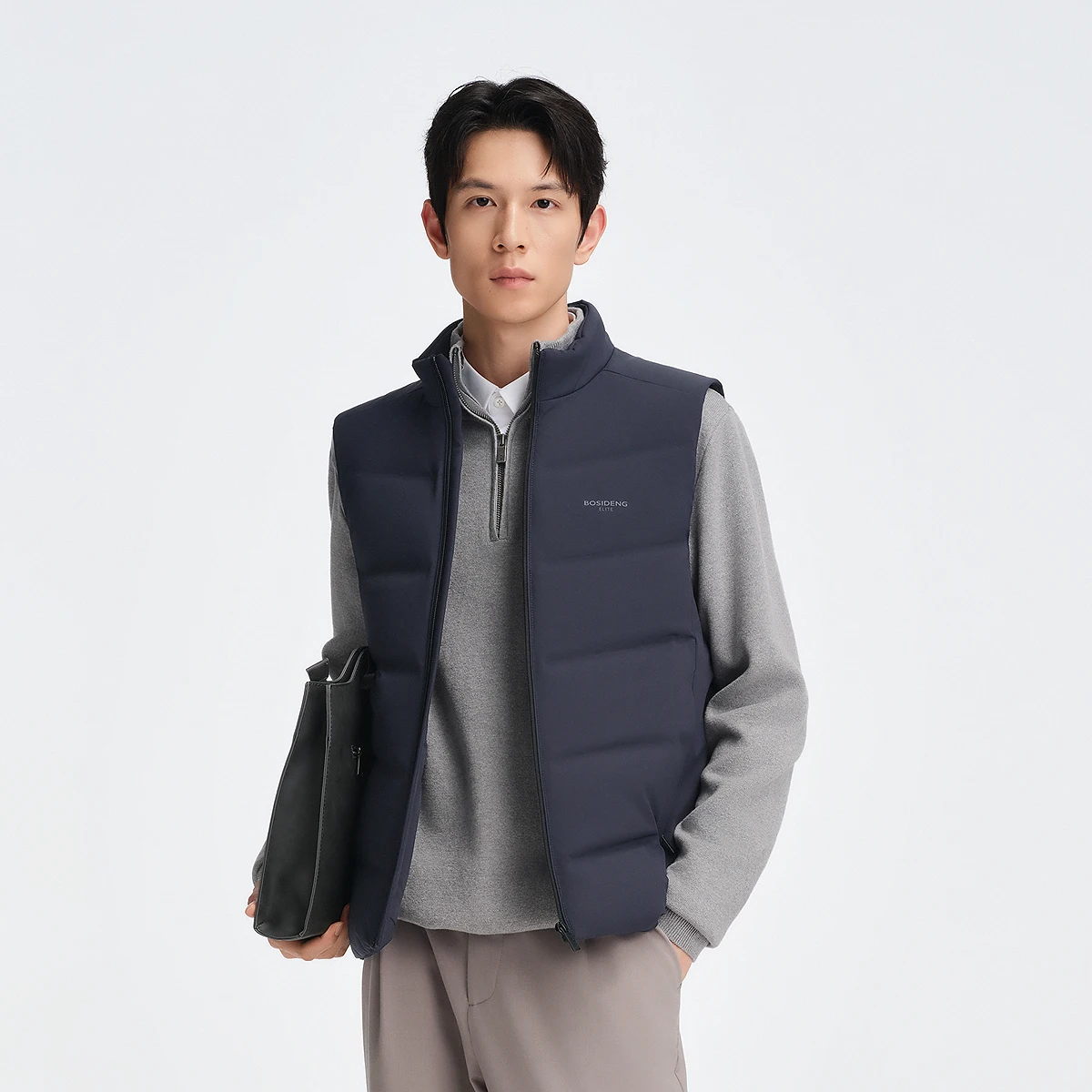 

Мужской жилет на гусином пуху Bosideng с воротником-стойкой и индивидуальным кроем для многослойной одежды