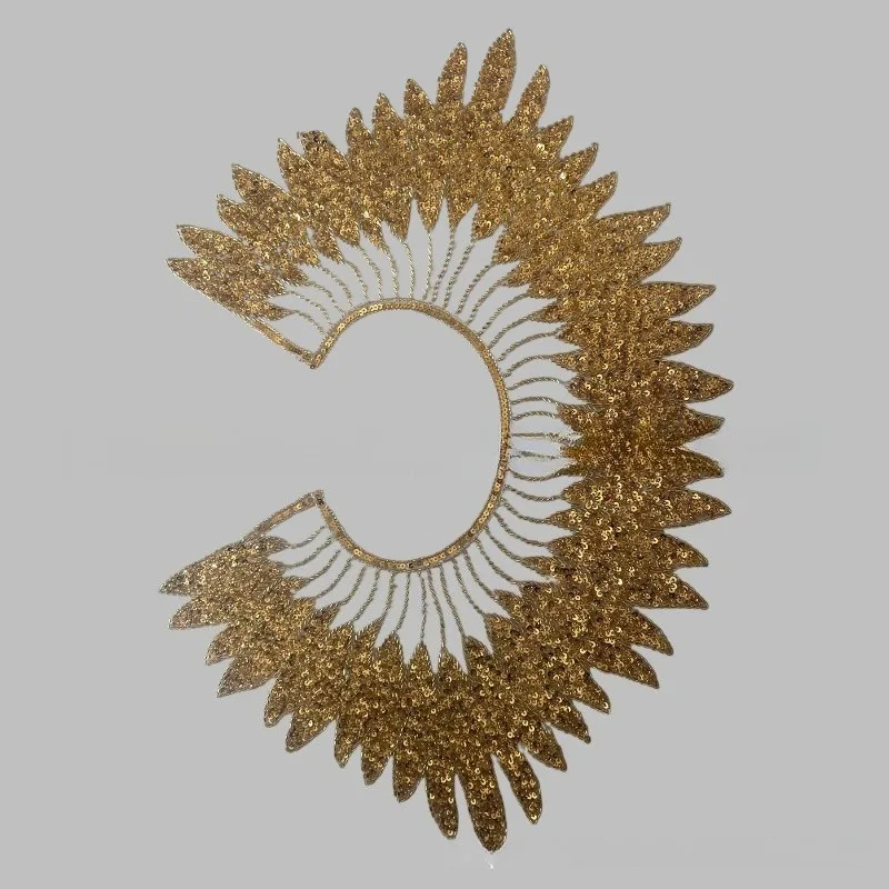 레트로 스타일 볼룸 이브닝 가운 액세서리 스팽글 숄 스팽글 비즈 자수 어깨에 걸치는 드레이프