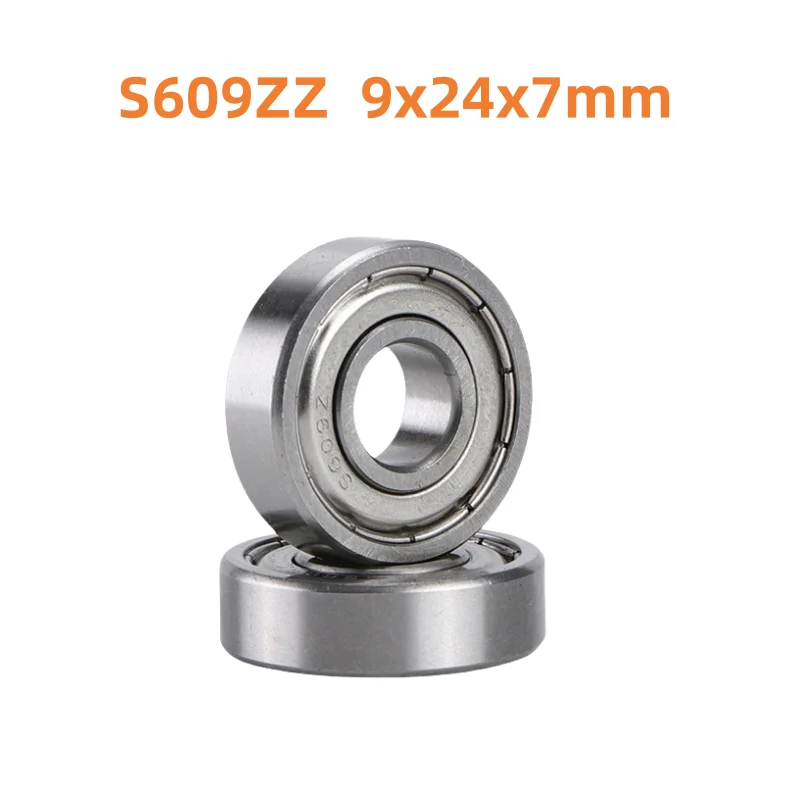 50pcs stainless steel bearing S609ZZ 9x24x7mm Deep Groove Ball bearing double shielded S609 ZZ ABEC-5 9*24*7 mm 609